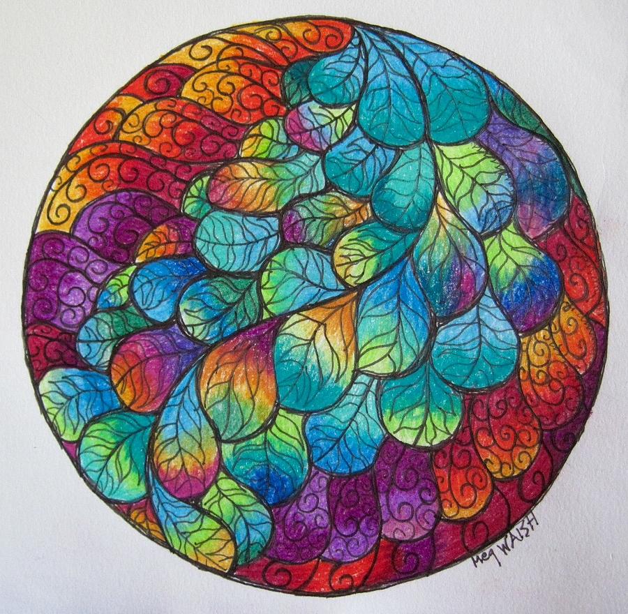 900x880 Peacock Tail Mandala Drawing - Peacock Tail Drawing