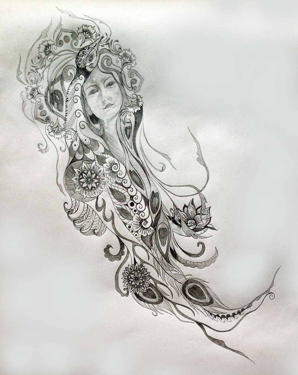 966x1216 Peacock Tattoos Tania Marie - Peacock Tattoo Drawing