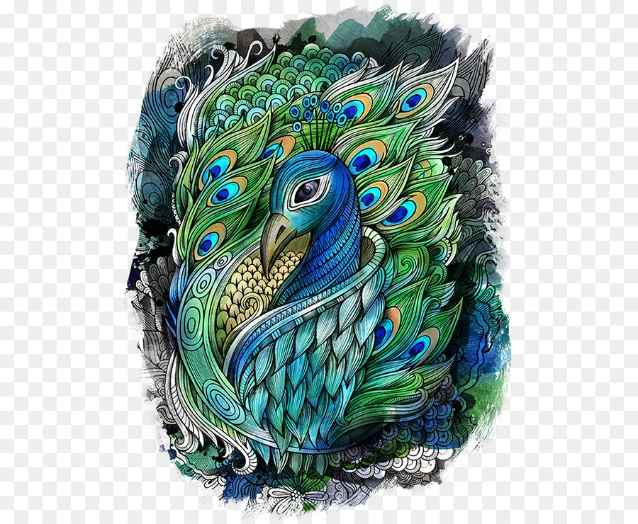900x740 drawing, painting, art, transparent png image clipart free download - Peafowl Drawing