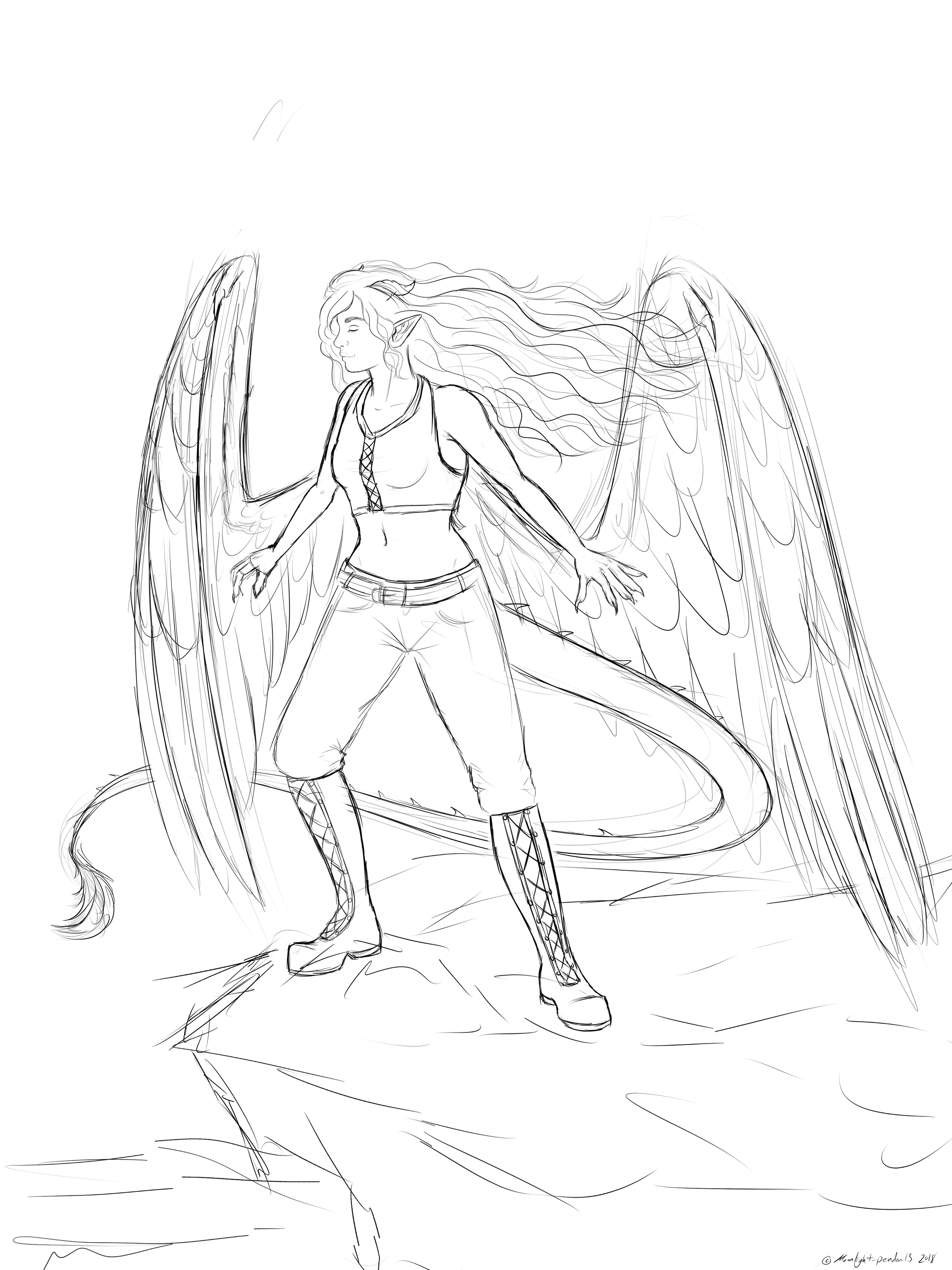 2121x2828 windy peak sketch - Peak Drawing