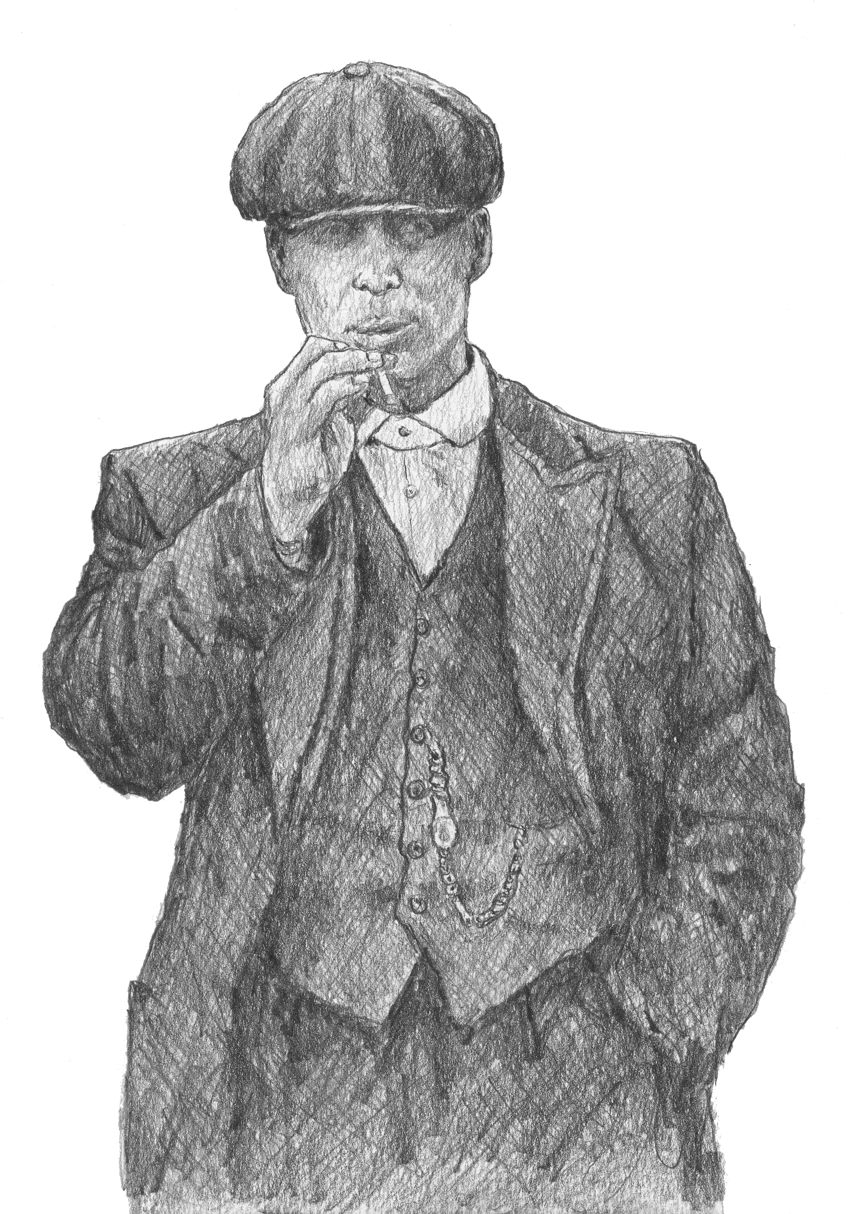 1751x2500 taking care of business alexander millar, contemporary - Peaky Blinders Drawing