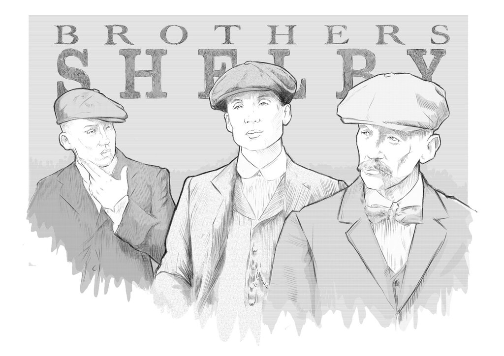 1024x724 The Brothers Shelby Peaky Blinders - Peaky Blinders Drawing