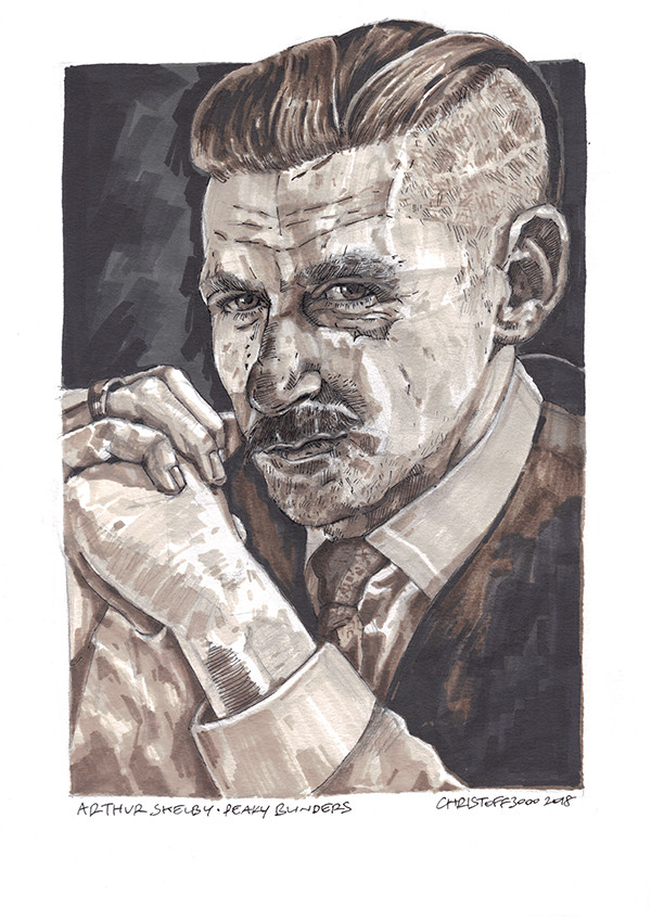 600x849 artstation - Peaky Blinders Drawing