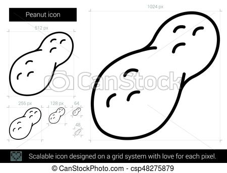 450x344 peanut line icon peanut vector line icon isolated on white - Peanut Line Drawing