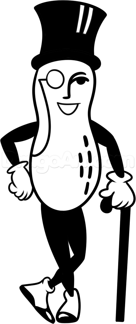 435x1032 step how to draw mr peanut - Peanut Line Drawing