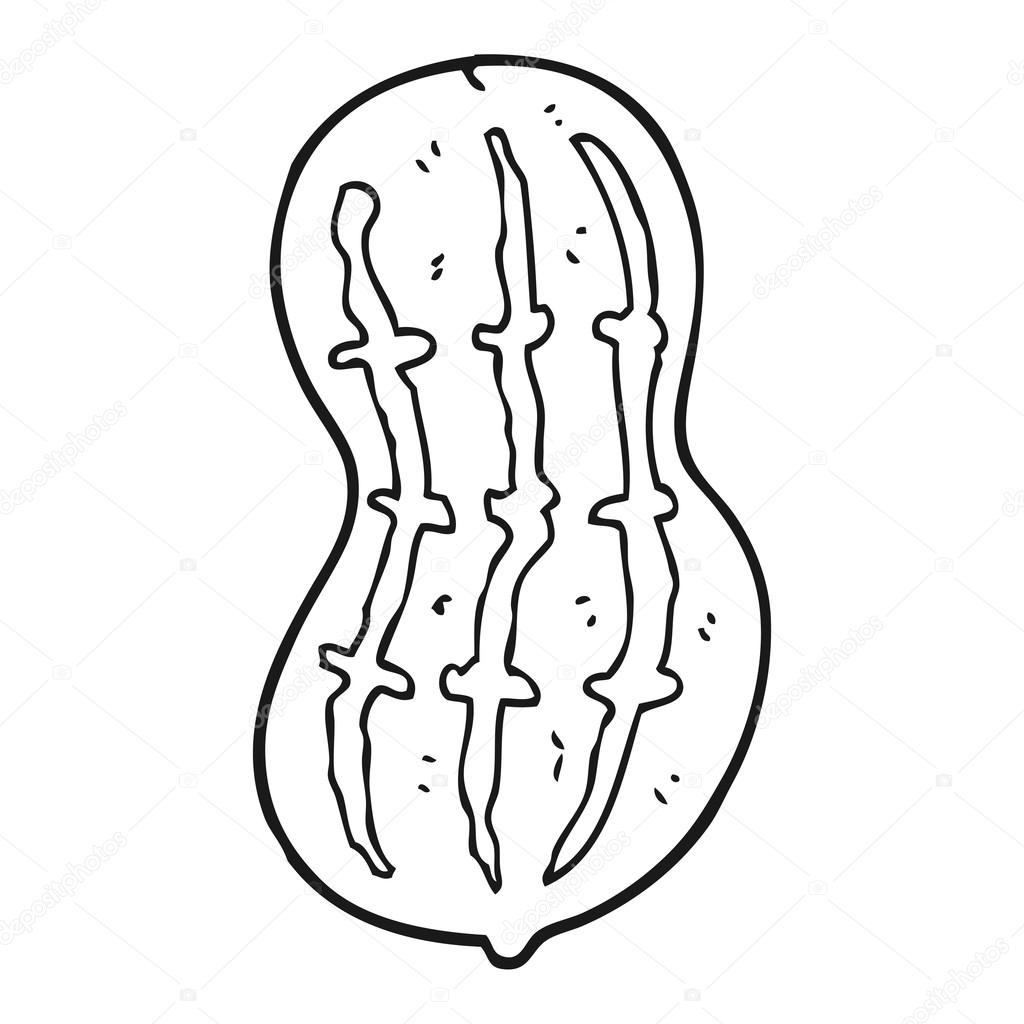 1024x1024 peanut drawing black and white for free download - Peanut Line Drawing