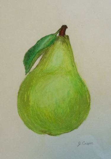 375x535 Green Pear Drawing - Pear Drawing