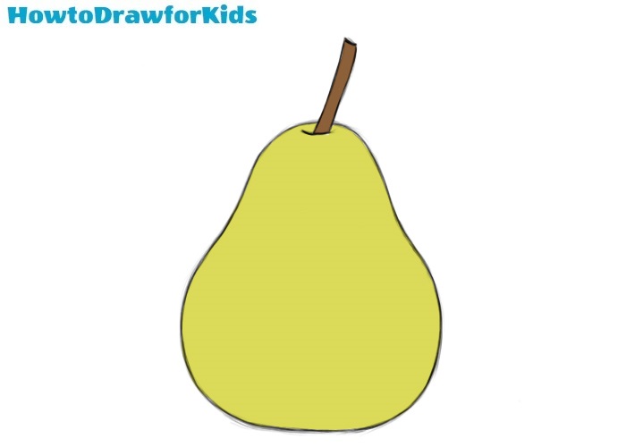 700x500 How To Draw A Pear For Kids How To Draw For Kids - Pear Drawing