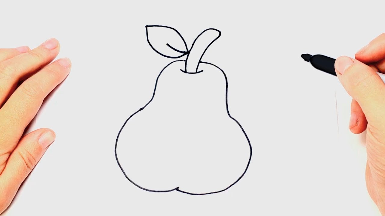 1280x720 How To Draw A Pear Step - Pear Drawing