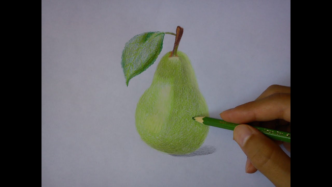 1280x720 How To Draw A Pear - Pear Drawing