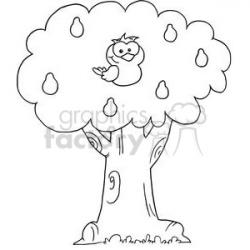 250x250 Peach In A Pear Tree Clipart, Free Download Clipart - Pear Tree Drawing