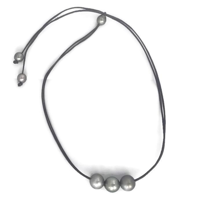 692x700 Black Pearl Necklace, Trinity Necklace Jhana Pearl - Pearl Necklace Drawing