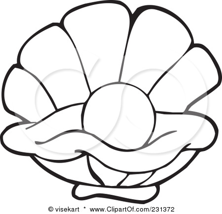 450x435 clip art clam shell with pearl clipart - Pearl Shell Drawing
