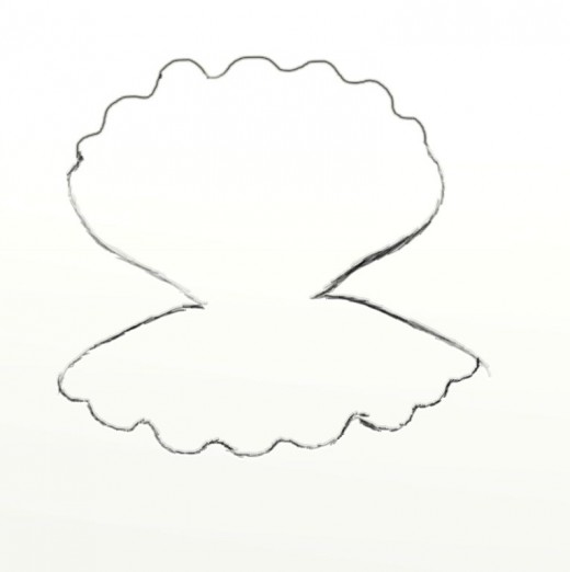 520x522 How To Draw A Clam Feltmagnet - Pearl Shell Drawing