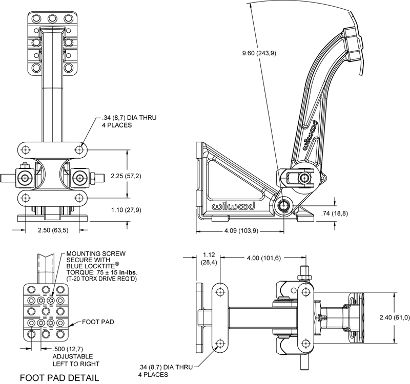 800x750 brake pedal floor mount dave poske's performance parts - Pedal Drawing