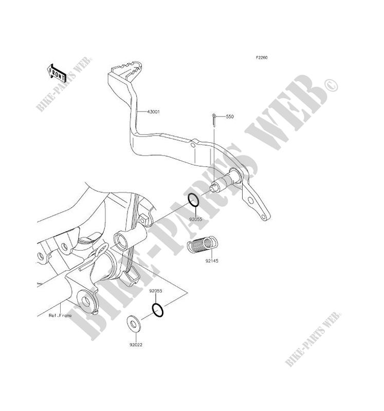 747x800 brake pedal d tracker motos kawasaki motorcycle - Pedal Drawing