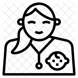 256x256 Pediatrician Icon Of Line Style - Pediatrician Drawing