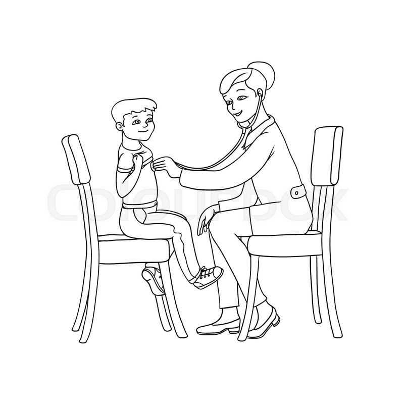 800x800 Vector Flat Cartoon Female Doctor With Stock Vector Colourbox - Pediatrician Drawing