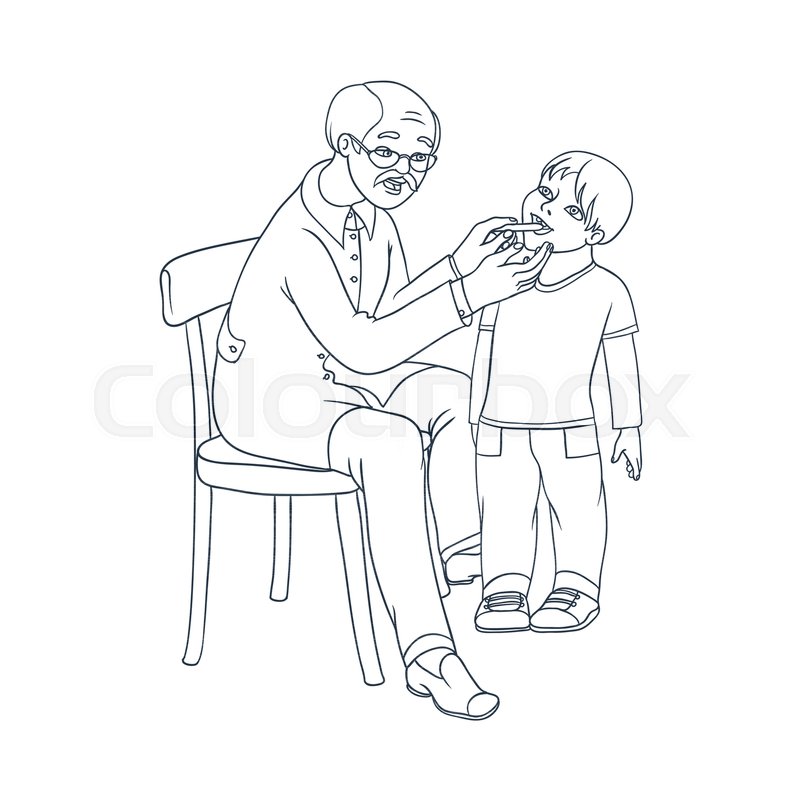 800x800 Vector Flat Cartoon Male Grey Haired Stock Vector Colourbox - Pediatrician Drawing
