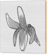 163x186 Drawing Of A Peeled Banana Wood Print - Peeled Banana Drawing