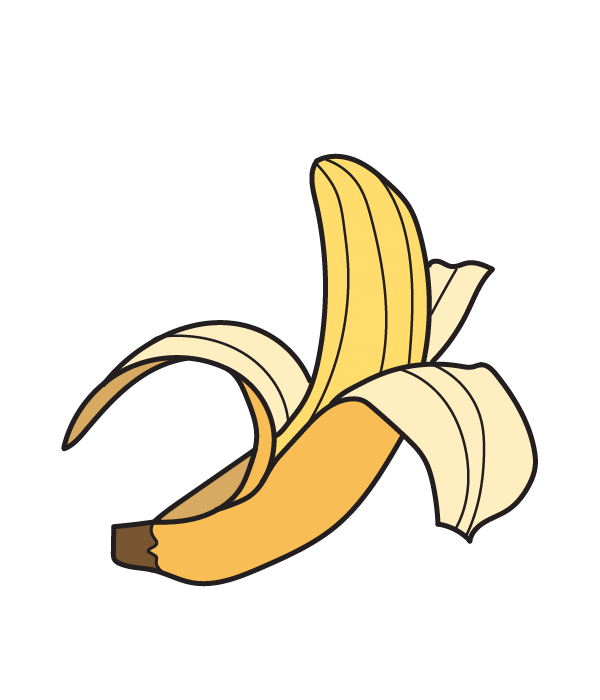 600x700 How To Draw A Peeled Banana - Peeled Banana Drawing