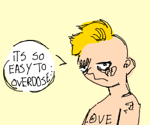 300x250 Lil' Peep Saying How Easy It Is To Overdose Drawing - Peep Drawing