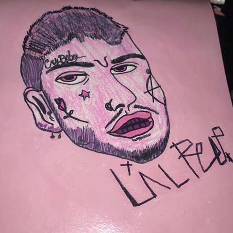 480x480 Lil Peep Self Done Drawing Marker, Pastel, And Paint - Peep Drawing