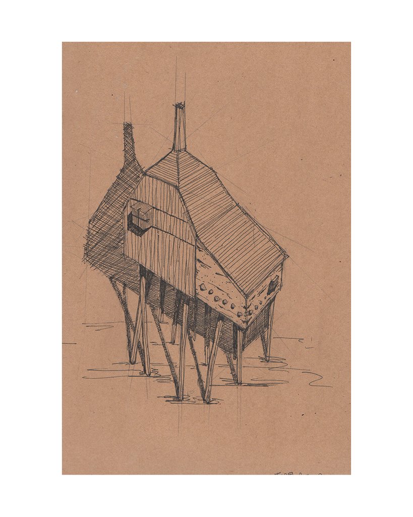 819x1024 Yukihiro Akama Original Drawing Plans For Peer House The Shop - Peer Drawing