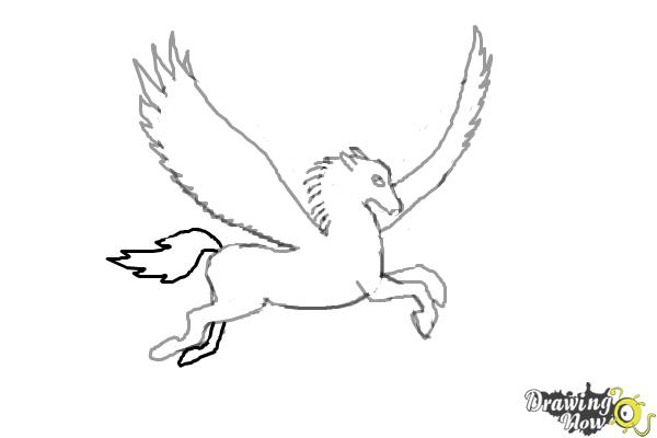 600x400 how to draw a pegasus - Pegasus Drawing