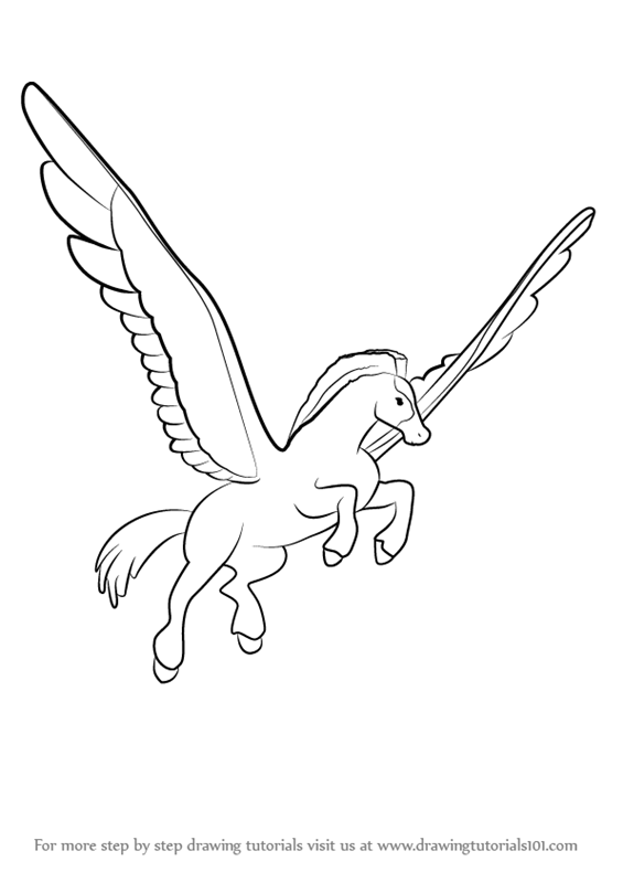 565x800 learn how to draw father pegasus from fantasia - Pegasus Drawing
