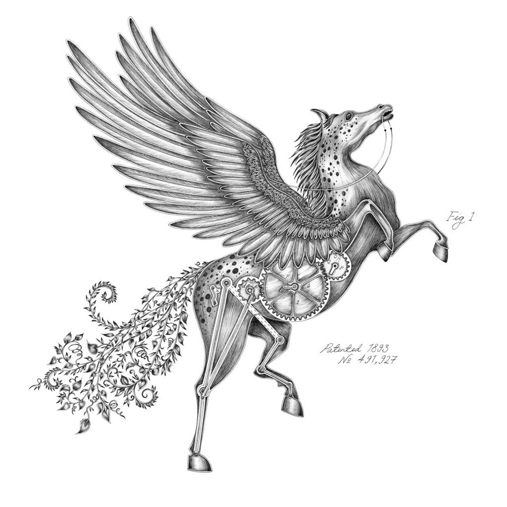 1024x1024 pegasus large print emma j shipley - Pegasus Drawing