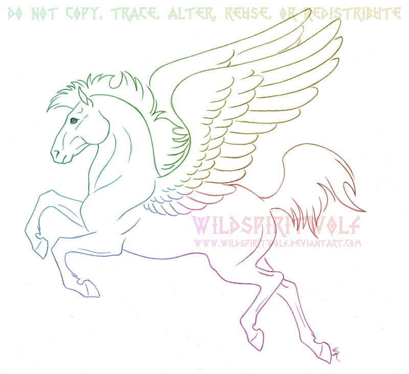 800x733 flying pegasus sketch commission - Pegasus Flying Drawing