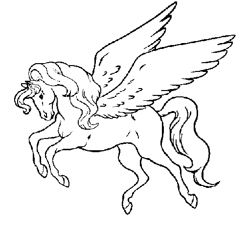 505x470 colored - Pegasus Flying Drawing