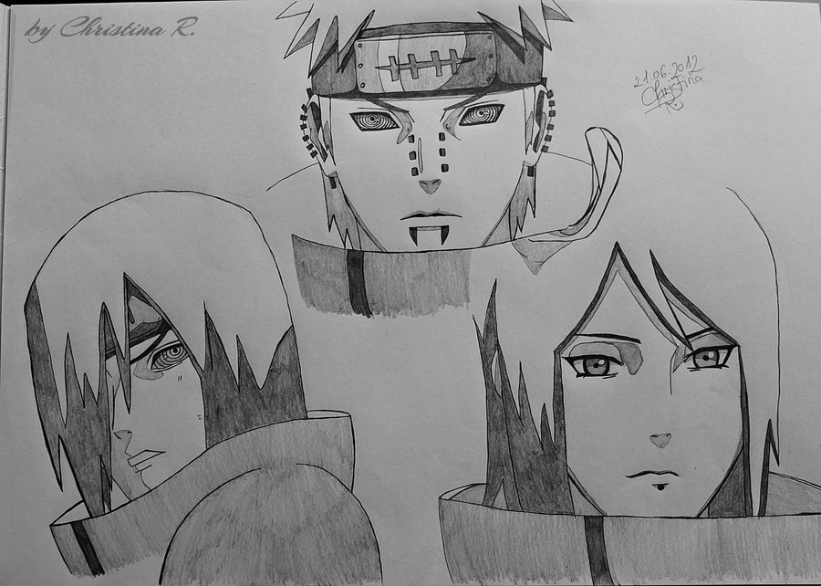 900x642 Jiraiya Drawing Nagato For Free Download - Pein Drawing