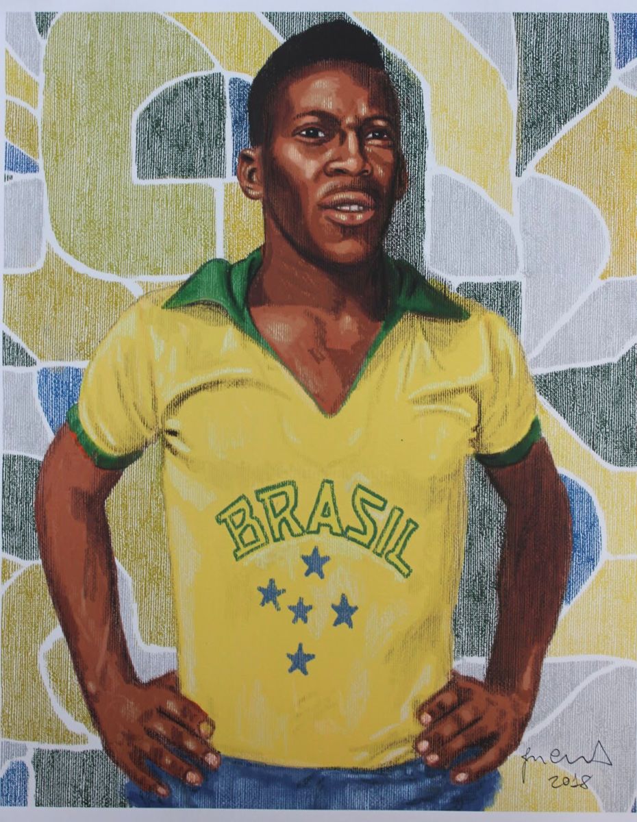 Pelé Contemporary Abstract Pop Art Figure Painting Of