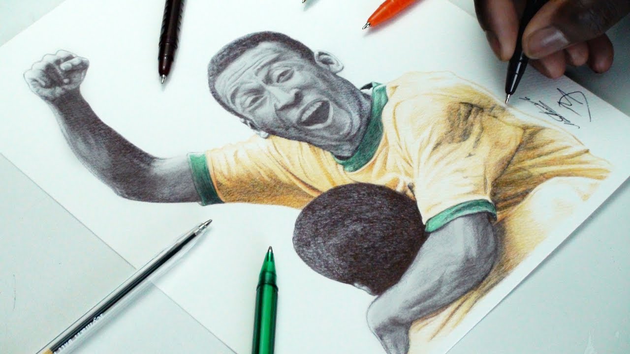 1280x720 Pen Drawing - Pele Drawing
