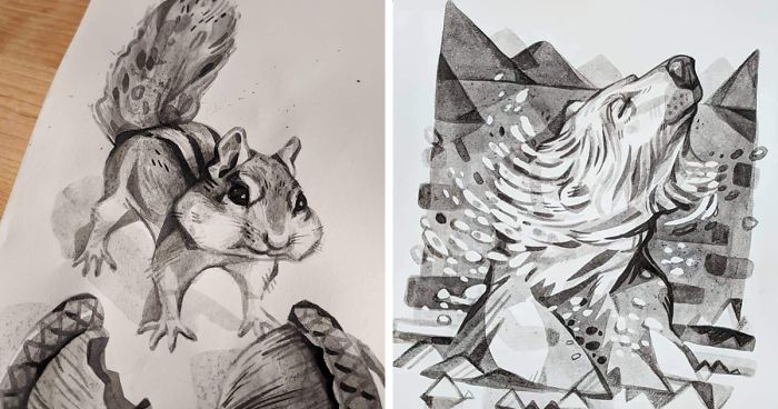 700x368 This Inktober, I Made Pen And Ink Drawings Inspired - Pen And Ink Animal Drawings