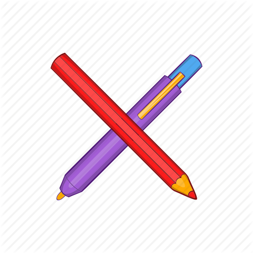 512x512 Cartoon, Draw, Drawing, Education, Pen, Pencil, School Icon - Pen Cartoon Drawing