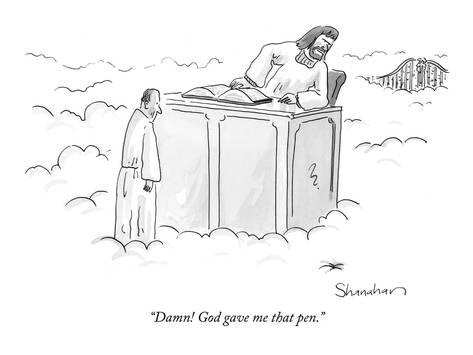 473x355 Damn! God Gave Me That Pen - Pen Cartoon Drawing