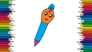 300x169 How To Draw A Pen Cute And Easy - Pen Cartoon Drawing