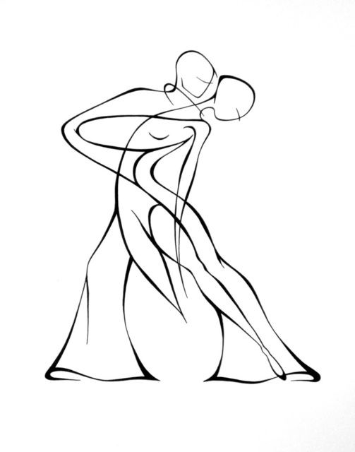 503x640 lyudmila kogan artwork dancers original drawing pen abstract - Pen Line Drawing