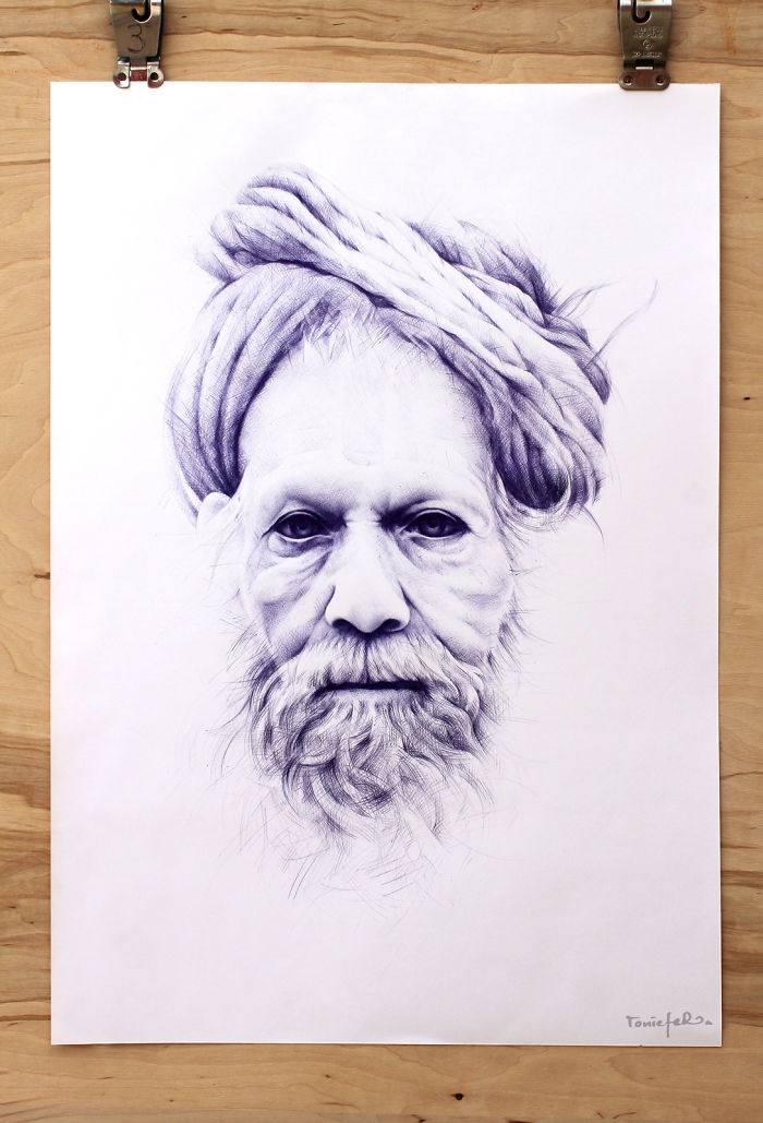 700x1029 Realistic Ballpoint Pen Portraits - Pen Portrait Drawing