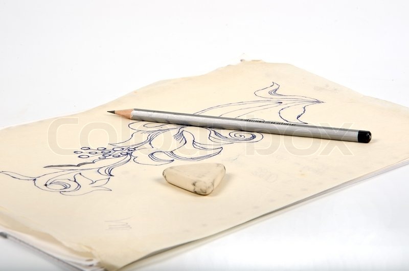 800x530 pencil drawing on paper with eraser stock photo colourbox - Pencil And Paper Drawing
