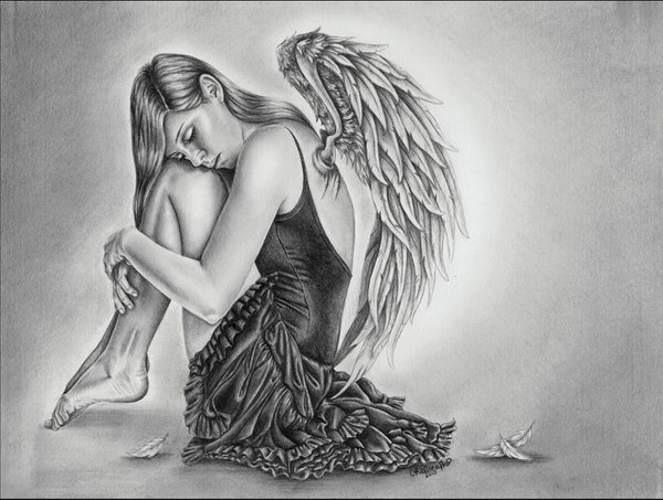 600x453 Pencil Drawings Pencil Drawings Of Angels - Pencil Angel Drawings