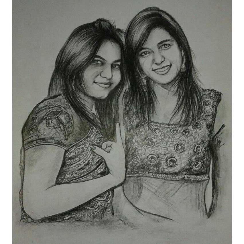 852x852 personalized pencil sketch portrait work - Pencil Art Drawing