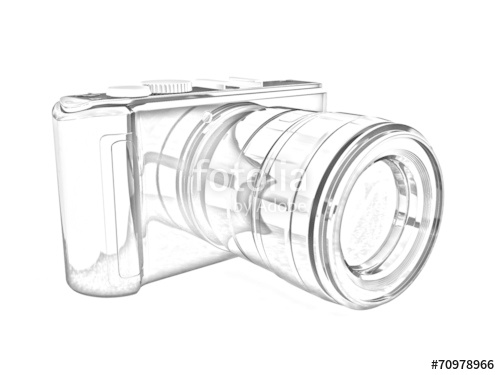 500x375 Illustration Of Photographic Camera Pencil Drawing Stock - Pencil Drawing Camera