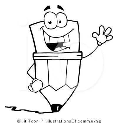 400x420 Pencil Line Clipart Great Free Clipart, Silhouette, Coloring - Pencil Drawing Clipart