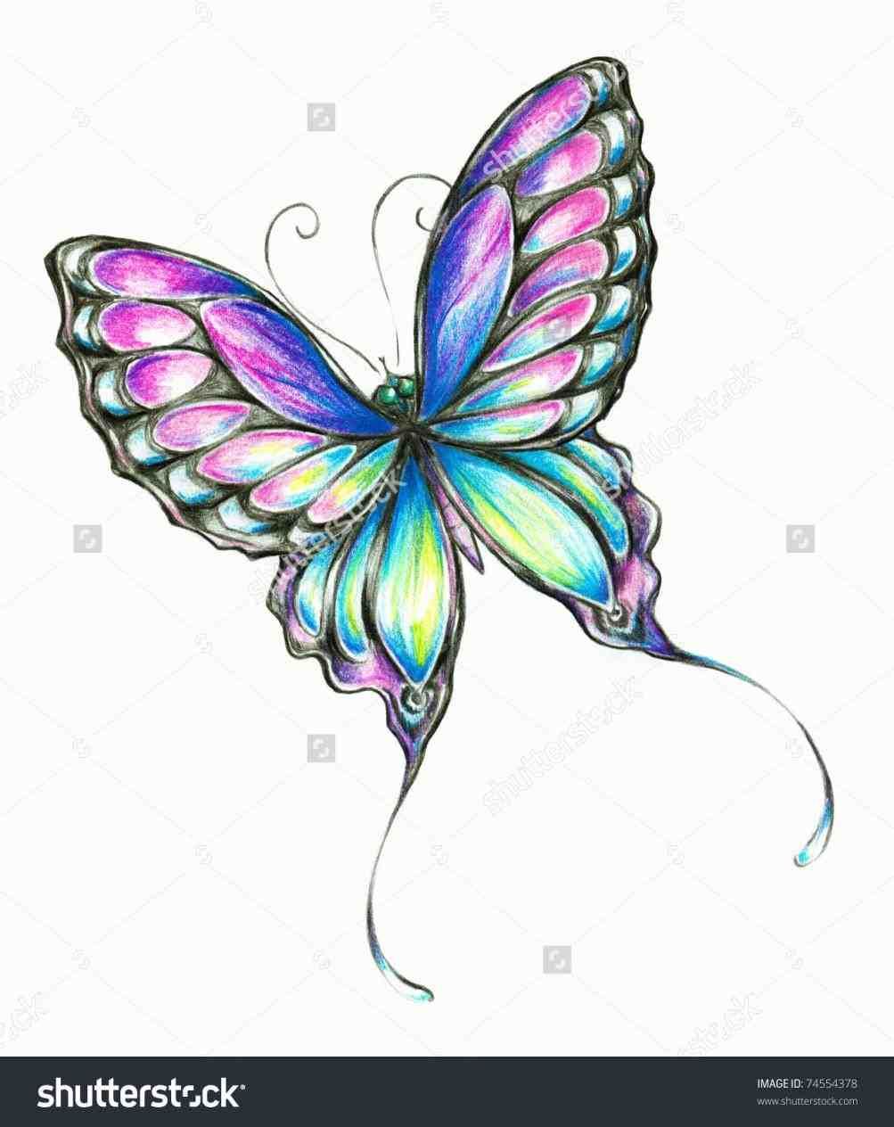 1003x1264 Pencil Drawings Of Flowers And Butterflies With Colours Tattoos - Pencil Drawing Clipart
