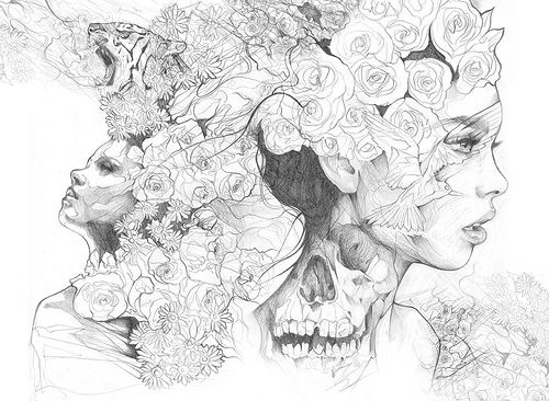 500x366 Sketch Collage Ink Drawings, Pencil Drawings, Art - Pencil Drawing Collage