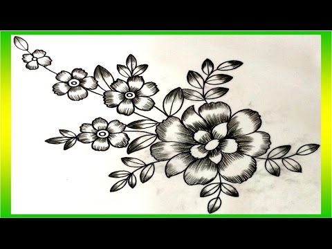 480x360 Flower Design With Pencil Shading - Pencil Drawing Designs
